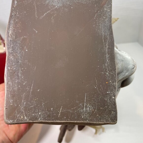 Vintage Handmade and painted Ceramic Santa & Reindeer Decorative Holiday Gift Ba - Picture 14 of 16